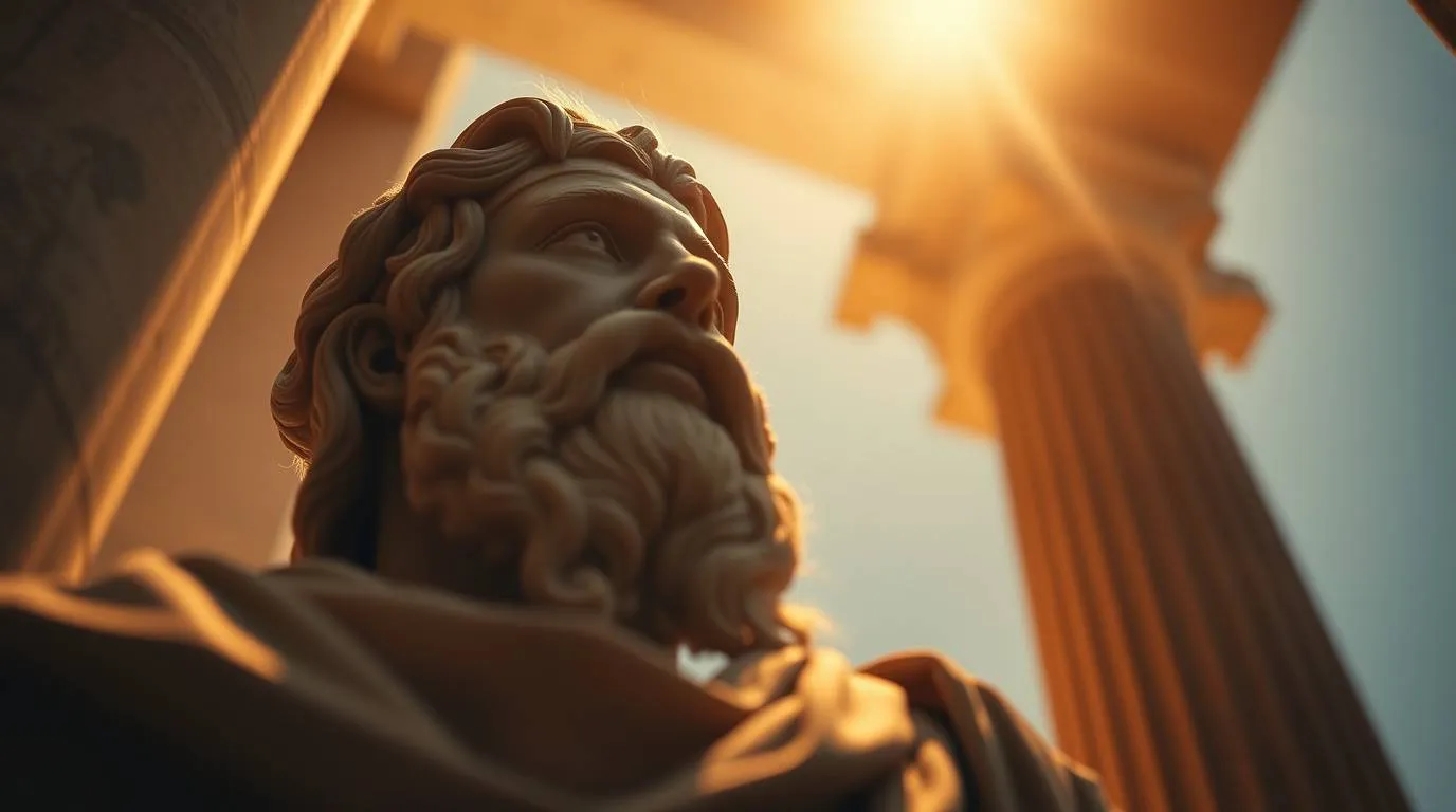 Portrait fictif du philosophe grec Diogène de Sinope, fondateur du cynisme antique, tenant une lampe en plein jour