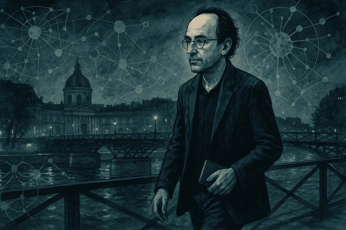 Représentation fictive et imaginaire de Francisco Varela, philosophe et neuroscientifique chilien, cette image ne représente pas le personnage réel.