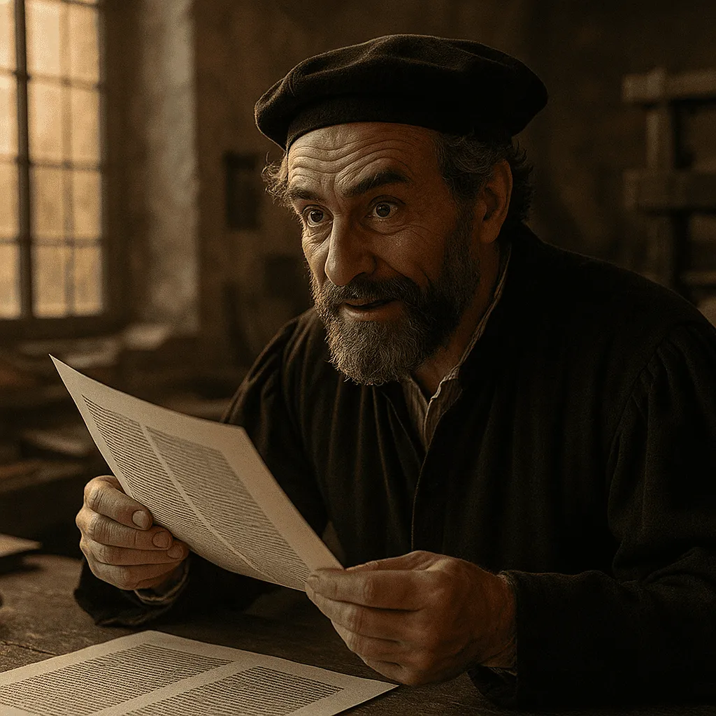 Portrait imaginaire de François Rabelais, écrivain et humaniste français de la Renaissance - cette image fictive ne représente pas le personnage réel