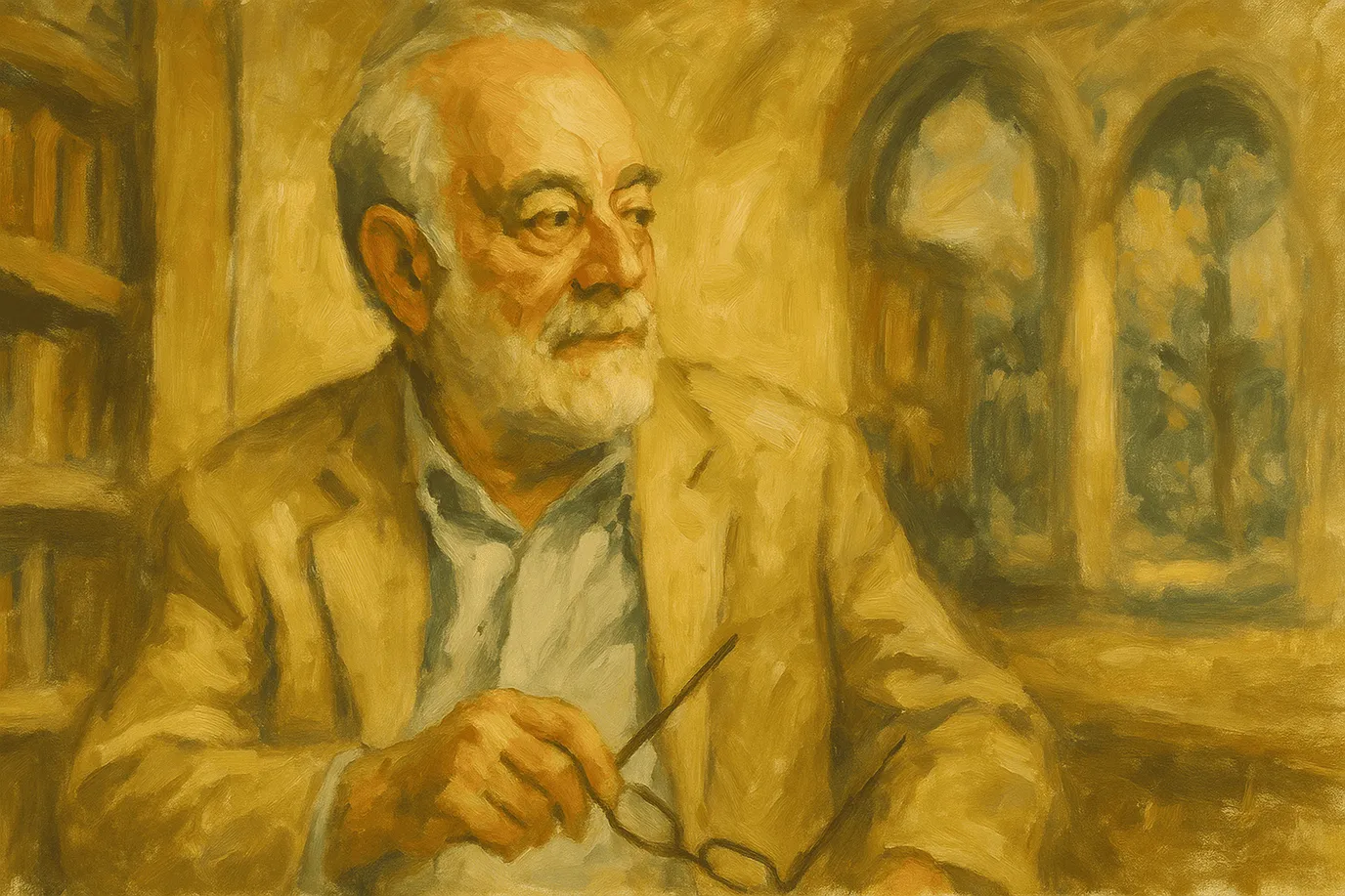 Représentation imaginaire de Harry Frankfurt, philosophe américain du 20ᵉ siècle ; cette image est fictive et ne représente pas le personnage réel.