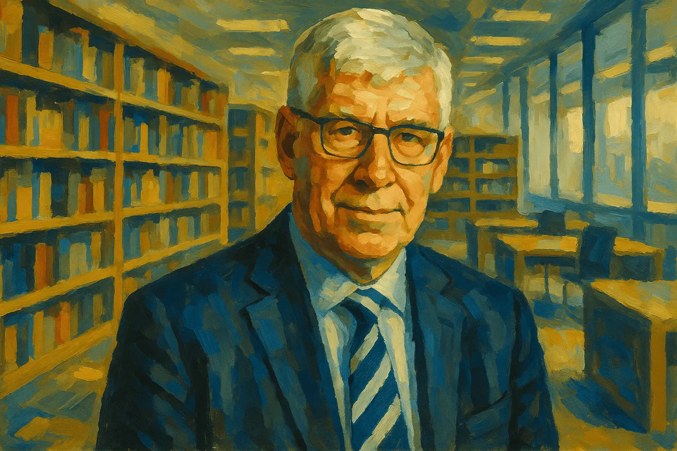 Portrait imaginaire de Jeremy Waldron, philosophe du droit néo-zélandais. Cette image fictive ne représente pas réellement le personnage.
