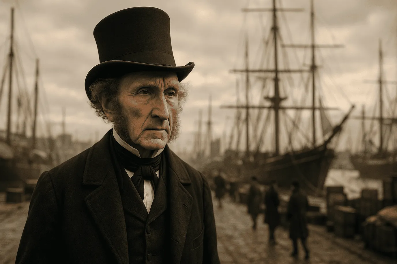 Portrait imaginaire de John Stuart Mill, philosophe britannique du XIXe siècle - cette représentation fictive ne correspond pas à son apparence réelle