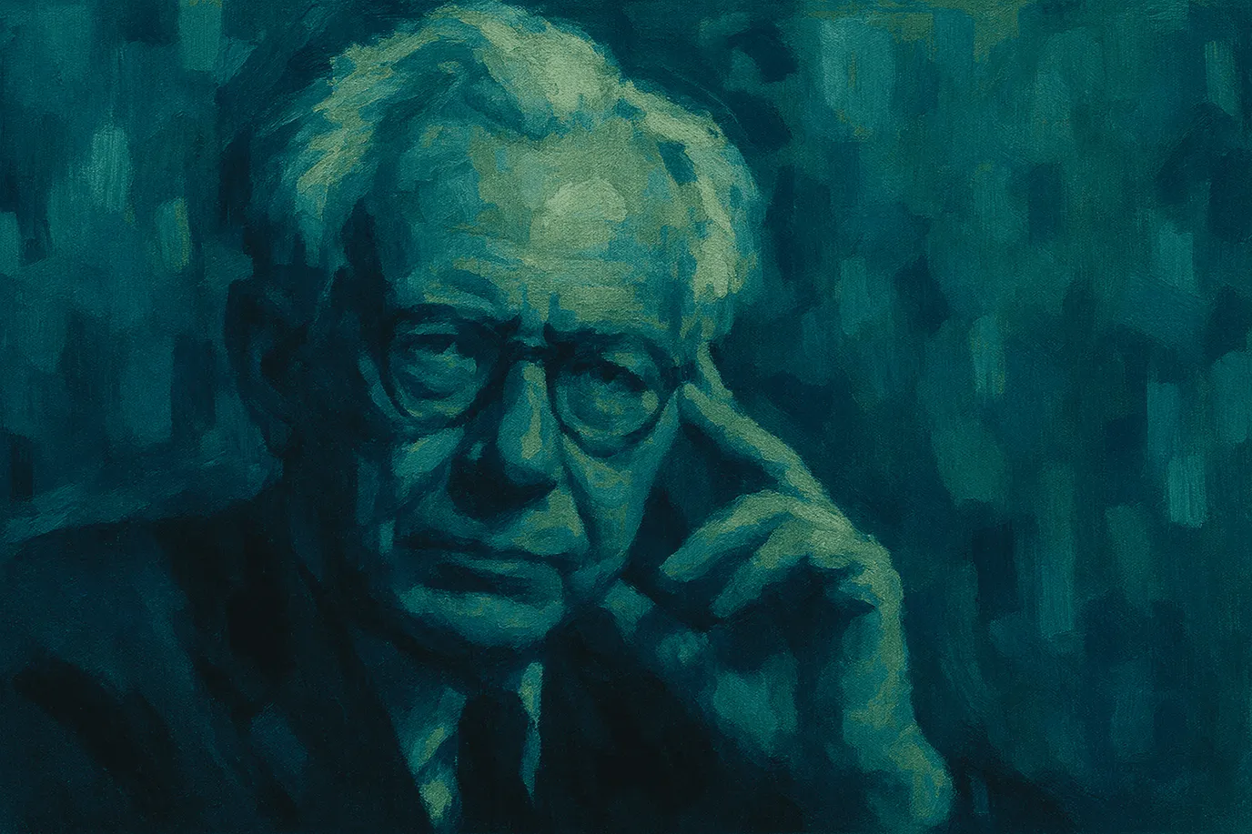Image fictive de Paul Tillich, philosophe et théologien du XXe siècle. Cette représentation imaginaire ne représente pas le personnage réel