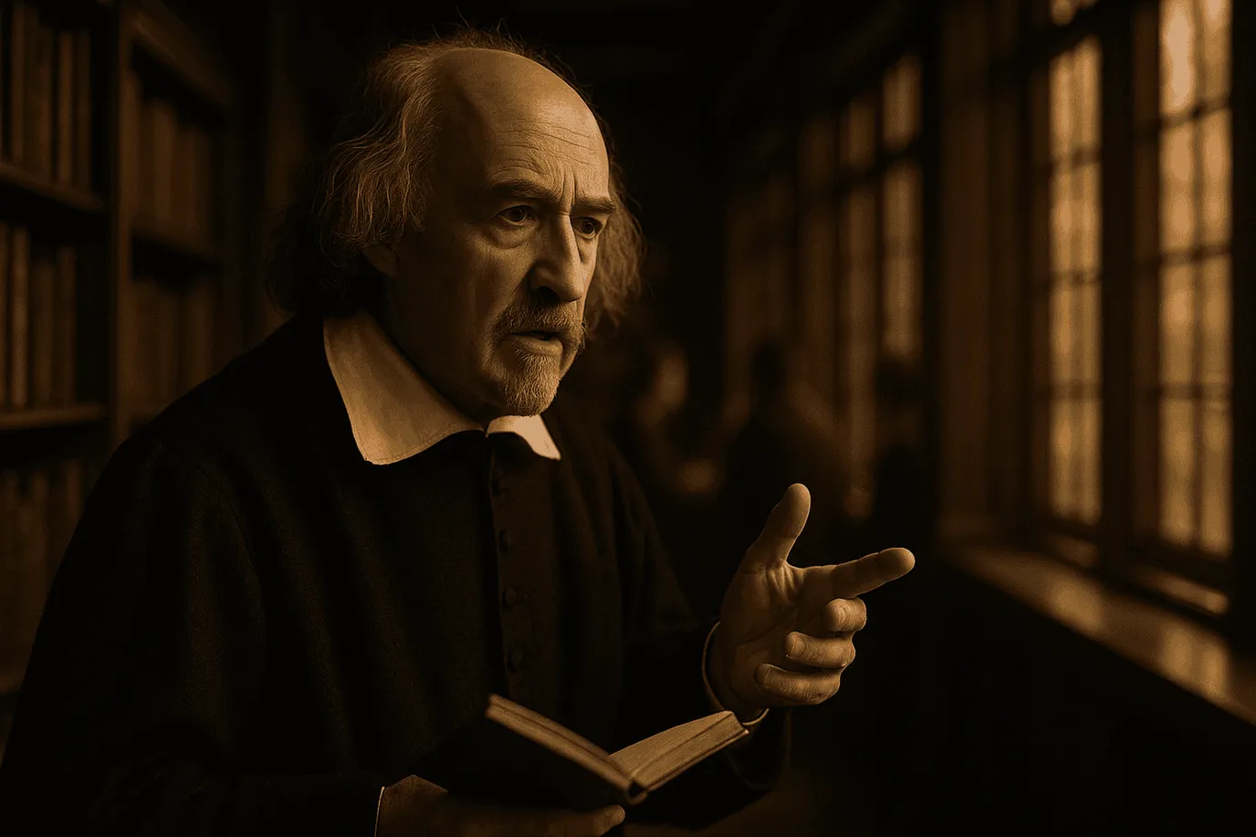 Portrait imaginaire de Thomas Hobbes, philosophe anglais du XVIIe siècle. Cette représentation fictive ne correspond pas à l'apparence réelle du penseur politique.