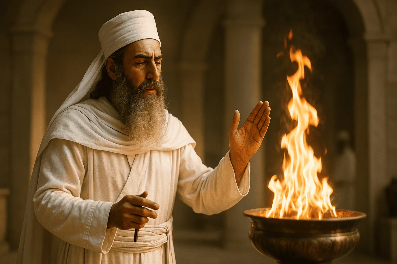 Image imaginaire de Zoroastre, fondateur du zoroastrisme, ne représentant pas le personnage historique réel